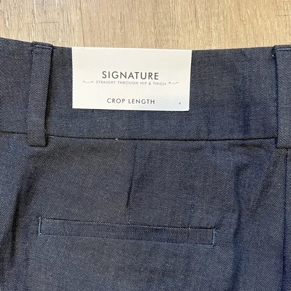 NWT Ann Taylor Factory Signature Straight Crop Pants Charcoal - Picture 10 of 11